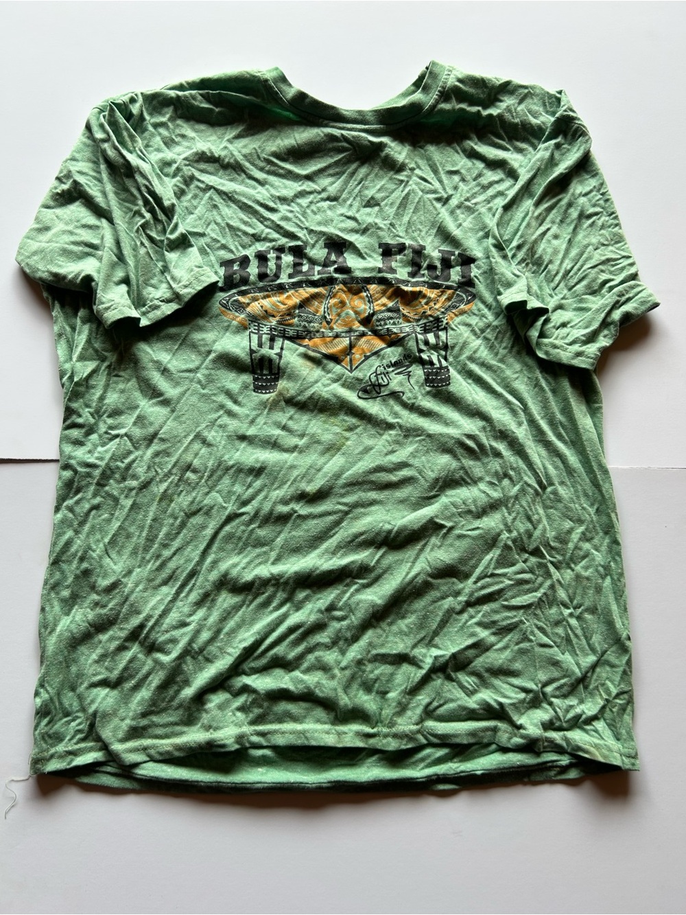 Men's Green Graphic Short-Sleeve Tee with Vintage Logo